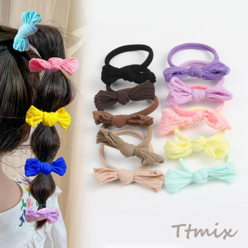 ヘアゴム ヘアアクセサリー リボン 5cm（5個セット）