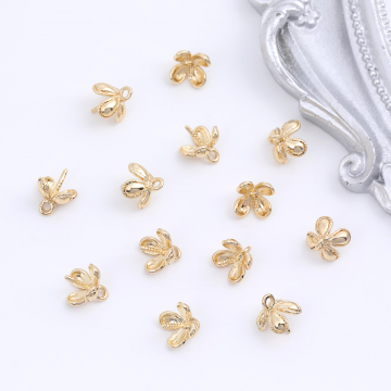 デザインヒートン フラワー型 カン付き 7.5×10mm（6ヶ）