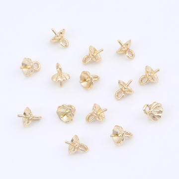 デザインヒートンフラワー カン付き 6×8.5mm（8ヶ）
