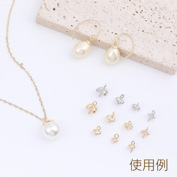 デザインヒートンフラワー カン付き 6×8.5mm（8ヶ）