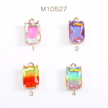 フレームガラスチャーム 長方形 10×17mm ゴールド