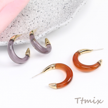 デザインピアス Cフープ 6×26mm（1ペア）