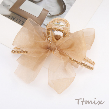 バンスクリップ ヘアクリップ リボン 4.5×11cm（1ヶ）