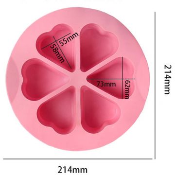 シリコンモールド レジンモールド 丸型 ハート 214×214mm ピンク（1ヶ）
