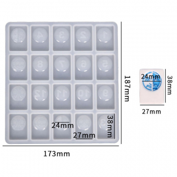 シリコンモールド レジンモールド イスラエル麻雀 173×187mm（1ヶ）