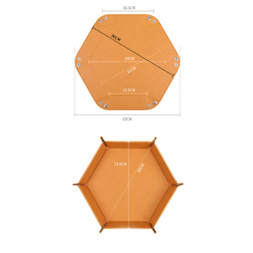 アクセサリープレート PUレザー 折りたたみ式 小物入れ 卓上収納 六角形 30×33cm（1ヶ）
