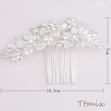 ブライダルアクセサリー 花嫁アクセサリー ウェディングヘッドドレス ヘアコーム 花 フラワー（1ヶ）