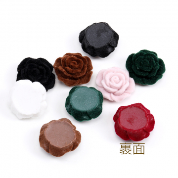 貼付けパーツ 樹脂貼付けパーツ 樹脂カボション フロッキー付き バラ 20mm（10ヶ）