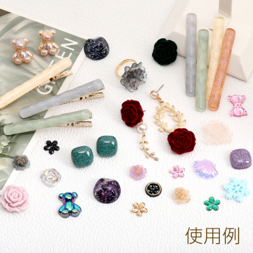 貼付けパーツ 樹脂貼付けパーツ 樹脂カボション ラメ入り ロング 8×64mm（10ヶ）