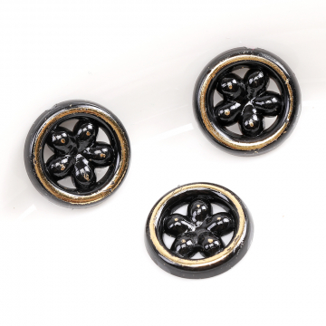 貼付けパーツ アクリル貼付けパーツ アクリルカボション サークルとフラワー 12mm ミックスカラー（40ヶ）