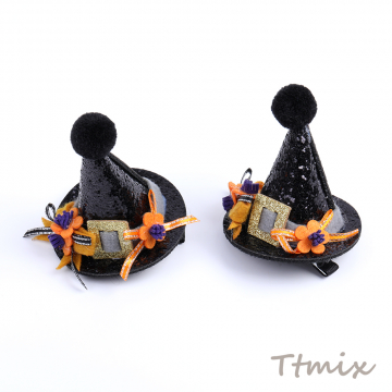 ヘアクリップ ハロウィン 魔女の帽子 65×73mm（1ヶ）