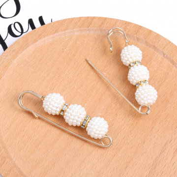 カブトピン パールボールビーズ付き 57mm ゴールド（4ヶ）