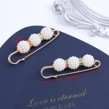 カブトピン パールボールビーズ付き 57mm ゴールド（4ヶ）