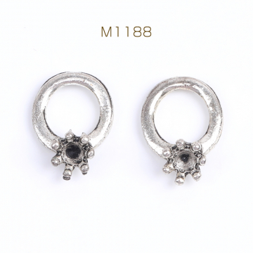 リングチャーム メタルチャーム 10.5×15mm アンティークシルバー（15ヶ）