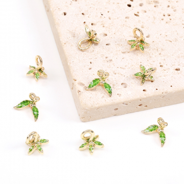 フルーツのヘタパーツ マルベリーのヘタパーツ 桃のヘタパーツ エポ付き 貼付けフルーツのへた部分パーツ フルーツキャップ ゴールド