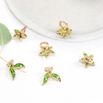 フルーツのヘタパーツ マルベリーのヘタパーツ 桃のヘタパーツ エポ付き 貼付けフルーツのへた部分パーツ フルーツキャップ ゴールド