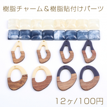 【限定商品】大特価！樹脂チャーム＆樹脂貼付けパーツ 樹脂カボション  ミックス（12ヶ）