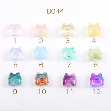 ガラスビーズ 猫 13×13mm グラデーションカラー