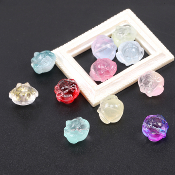 ガラスビーズ リボン 兎 12×14mm グラデーションカラー