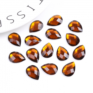 ビジューストーン アクリルストーン しずく型 13×18mm ダークブラウン（20ヶ）