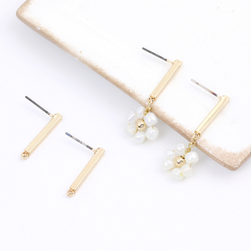 スティックポストピアス カン付き 2.2×20mm ゴールド（6ヶ）