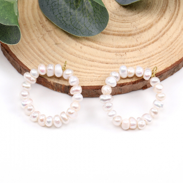 ワイヤー淡水パールチャーム サークル 22×24mm（1ヶ）