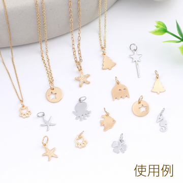 猫の肉球チャーム メタルチャーム リングパーツ付き 7×8mm ゴールド（6ヶ）