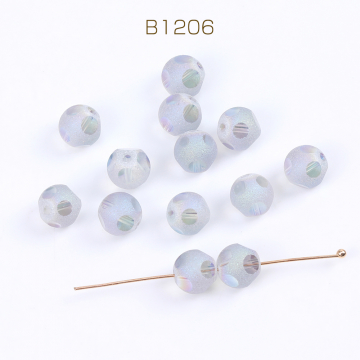 メッキガラスビーズ フロスト加工 8mm ライトブルー（40ヶ）