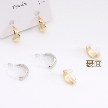 樹脂ノンホールピアス 不規則フープ 5×12mm（2ヶ）