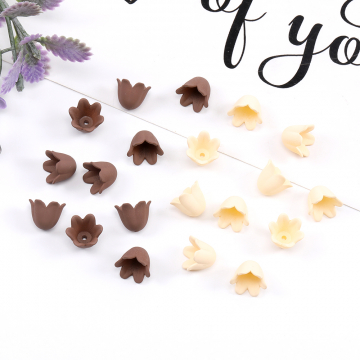 アクリルパーツ フラワー チューリップ 8×9.5mm マットカラー（10ヶ）