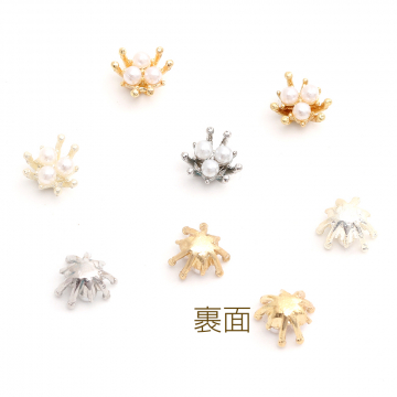 パール貼付けパーツ メタル貼り付けパーツ 花芯 6mm（6ヶ）