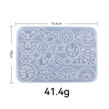 シリコンモールド 唐風 中国風 古風 星 蝶 扇子 花 長方形 ネックレス イヤリング ピアス ペンダント キーホルダー【1セット】