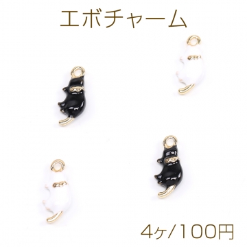 エボチャーム 猫 6×14mm ゴールド（4ヶ）