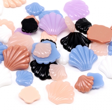 貼付けパーツ 樹脂貼付けパーツ 樹脂カボション 貝殻 23×25mm（8ヶ）
