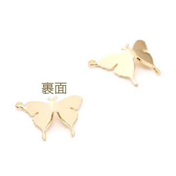 蝶チャーム メタルチャーム 15×18.3mm ゴールド（4ヶ）