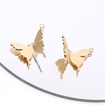 蝶チャーム メタルチャーム 15×18.3mm ゴールド（4ヶ）