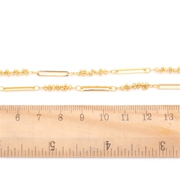 高品質ハンドメイドデザインチェーン 2.5×15mm ゴールド（10cm）