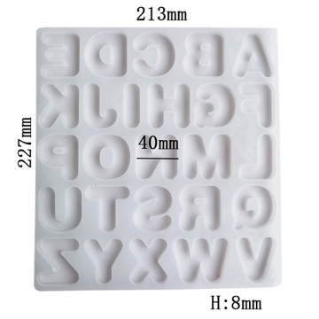 丸文字 アルファベット シリコンモールド 英字 ローマ字 イニシャル 大文字 英語 227×213mm ネックレス イヤリング ピアス ハンドメイド用 （1ヶ）