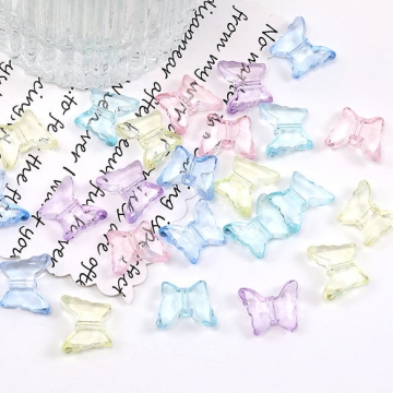 アクリルビーズ オーロラビーズ 蝶 13×15.5mm ミックスカラー