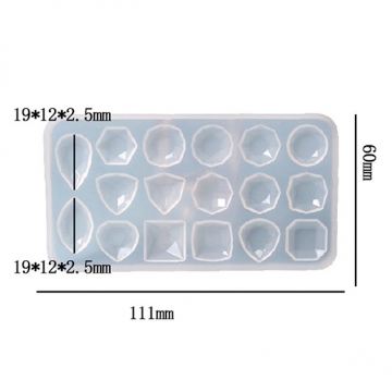 シリコンモールド レジンモールド ピアスチャーム 宝石 111×60mm（1ヶ）