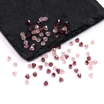 メッキガラスビーズ 鈴カット 4×4mm オーロラカラー（20ヶ）