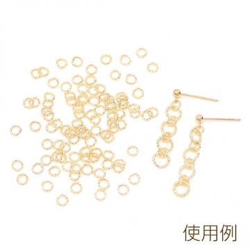 色褪せにくい14KGPゴールドメッキ デザイン丸カン0.8×4mm（20ヶ）