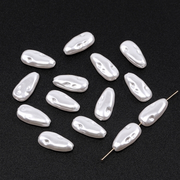 アクリルビーズ 不規則しずく型 8.5×18mm パールカラー（10ヶ）