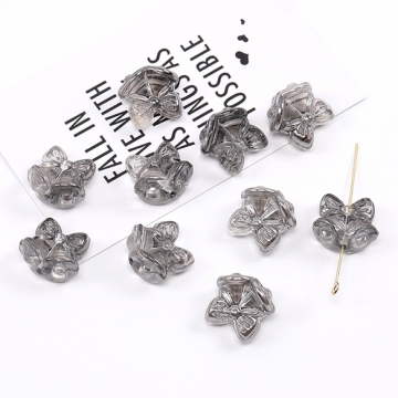 メッキガラスビーズ 鈴型 縦穴 15.5×16.5mm（10ヶ）