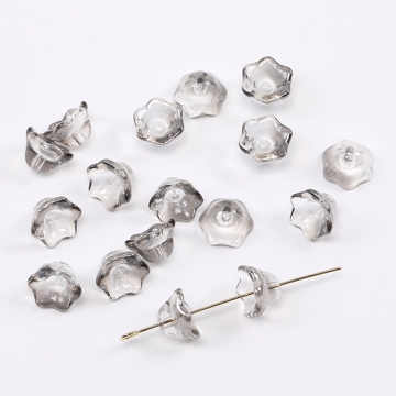 メッキガラスビーズ フラワー すずらん 縦穴 7×10.5mm（10ヶ）