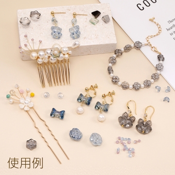 メッキガラスビーズ フラワー すずらん 縦穴 7×10.5mm（10ヶ）