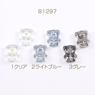 メッキガラスビーズ クマ 縦穴 12×15mm（10ヶ）