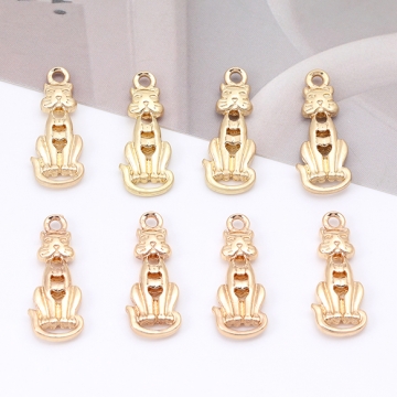 立体メタルチャーム 猫 1カン 8×21mm（6ヶ）