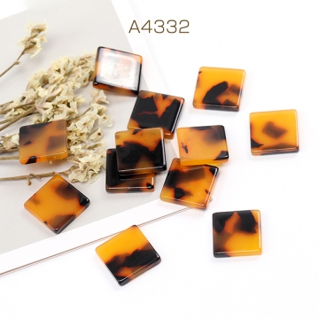 アセチ樹脂貼付けパーツ アセチ樹脂カボション スクエア型 14×14mm（10ヶ）