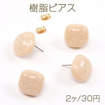 樹脂ピアス クラック スクエア型 15.5mm（2ヶ）